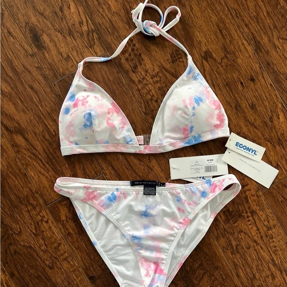 French Connection NWT Tie-Dye Bikini - Pink and Blue - Picture 1 of 5